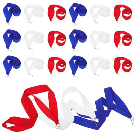 SAFIGLE 30 Cordons à Médailles en Polyester avec Clips Pression, Rubans de Reconnaissance pour Médailles et Badges, 85 Cm, pour Remises de Prix et Fêtes, Lot de 30 Pièces