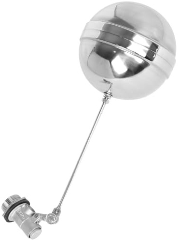 rloao Edelstahl Schwimmerventil G 1 DN25 Schwimmerkugelhahn Wassersensor | 32mm Verstellbares Außengewinde Hydraulik Schwimmerventil für Wassertank Wasserturm Reservoir Viehtränke
