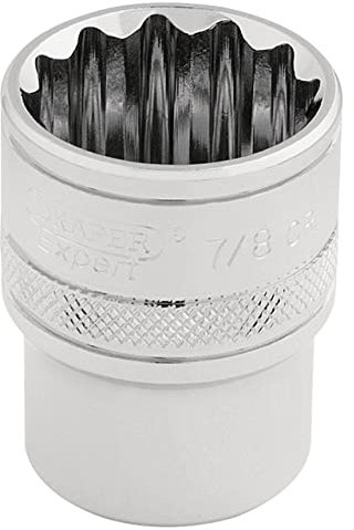 Draper 33661 1/2-Inch Square Drive Polished Chrome Imperial Socket, 7/8-Inch Size