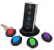 vodeson Schlüsselfinder Wireless Key Finder RF kabelloser Sachenfinder 1 Sender mit 4 Empfänger LED Taschenlampe Tonsignal Licht Lichtzeichen (Schwarz)
