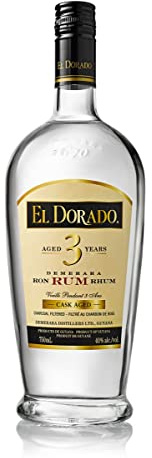 El Dorado 3 Year Old White Rum 700ml - Award Winning Premium Rum - Aged for 3 Years - Flavours of Coconut - Perfect for Cocktails