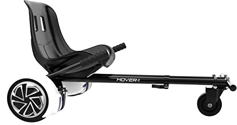 HOVER-1 Kart Buggy Attachment | Compatible with Most 6.5 & 8 Electric Hoverboards, Hand-Operated Rear Wheel Control, Adjustable Frame & Straps, Easy Assembly & Install,Black,24 X 19 X 9
