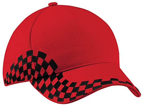 Beechfield Unisex Baseballkappe Grand Prix (2 Stück/Packung) (Einheitsgröße) (Rot)