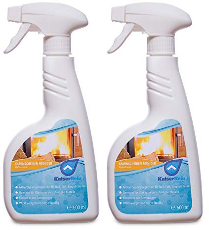 KaiserRein Ofen- und Kamin-Scheiben-Reiniger Spray 2x 0,5 L Kamin,- und Ofen,- Glasreiniger Kaminscheiben