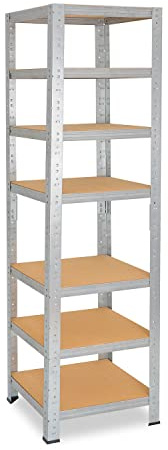 shelfplaza Home 200x40x40cm Schwerlastregal verzinkt mit 7 Böden x 125kg | Kellerregal · Lagerregal · Metallregal · Regale für Kellerraum · Steckregal · Abstellraum Regal