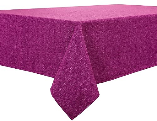 BALCONY & FALCON Rectangle Tablecloth, Wrinkle Resistant Water Proof Table cloth, Decorative Linen Fabric Tablecloths for Dining, Parties, Kitchen, Wedding and Outdoor Use (Emerald Green, 145x300cm)