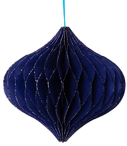 coopz 3er Set Weihnachtskugel Weihnachtsschmuck Zwiebel 11 cm Christbaumkugel Baumschmuck, Farbe:blau