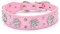 haoyueer, collare per cani e gatti con strass a fiore, collare in pelle PU regolabile per taglia S, M e L (S, rosa)
