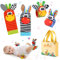 RXYYOS 4Pcs Bébé Poignet et Chaussettes Hochet Jouets Ensemble Poignet de Bell Strap hochets et Chaussettes Pied Finder Animal Bébé Chaussettes De Pied avec Jouet (Style 1)