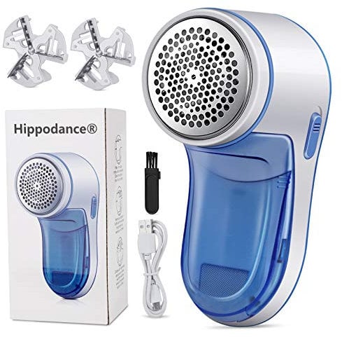 Rasoir Anti Bouloche,Anti Bouloche Vetement de USB Rechargeable Portable,Machine a Bouloche pour Chandails/Vêtements/Rideaux/Tapis,2* Lame de Rechange Bleu