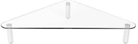 Kantek Glass Corner Monitor Riser, 19.7 x 11 x 3.25, Clear, Supports 40 lbs