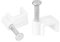 sourcing map Strengthened Flat Cable Clips with Single Steel Nail 8mm White 100pcs