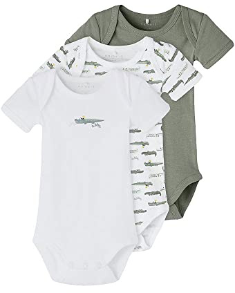 NAME IT Unisex 3er Pack kurzarm Baby Bodys