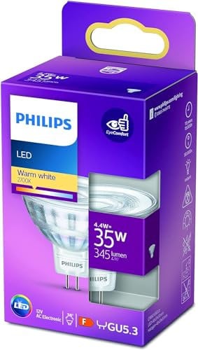 Philips Lighting ampoule LED Spot GU5.3 35W Blanc Chaud, Verre