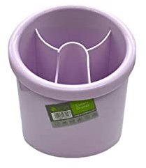 ECO Plastic Cutlery Drainer | 4-Compartment Lilac Utensil Holder for Kitchen & Sink Organization – BPA-Free, Durable Knife and Fork Holder with Compact Design – Multiple Color Options (Light Purple)