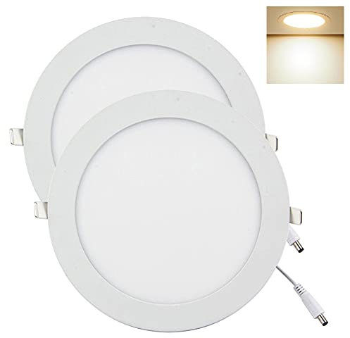 YULIN SUN LED Downlight, 18W 1620lm x 2pcs LED Einbauleuchten Deckenleuchte, Runde Ø 225mm, 3000K Warmweiß, AC 165-250V, Inklusive Treiber