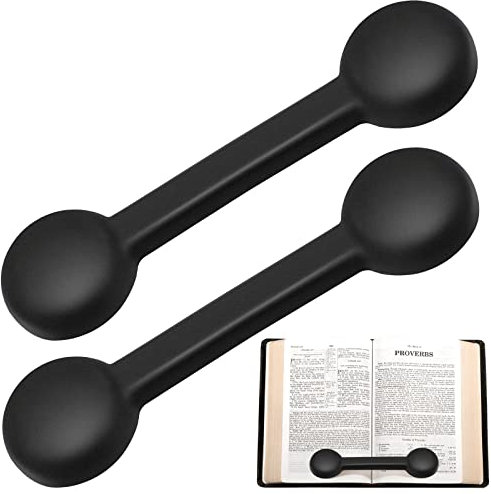 2 Stück gewichtete Lesezeichen, Buchgewicht, Seitenhalter, Gummi-Buchgewicht, Lesezeichen, tragbar, beschwerter Gummi-Seitenhalter für Erwachsene zum Lesen (schwarz)