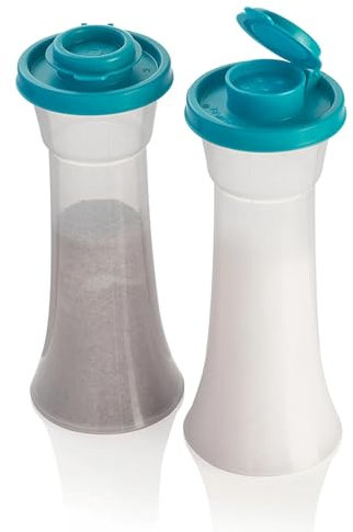 Tupperware Salz- und Pfefferstreuer-Set, groß, Sanduhr, Karibik, Meeresblau
