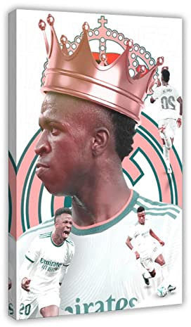 VinIcius Jr Sports Star Art Poster 5 Leinwand Poster Schlafzimmer Dekor Sport Landschaft Büro Raum Dekor Geschenk Rahmen: 60 x 90 cm