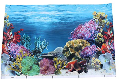 iplusmile Aquarium Poster Decoration, Fish Tank Sticker, Double Sided Aquarium Background, Fish Tank Background, Adhesive Wallpaper for Aquarium Fish Tank (42x30cm, Style 1)