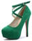 Womens High Heel Ankle Strap Platform Pump Wedding Evening Party Court Shoes RM Green Tag 40-UK 6.5