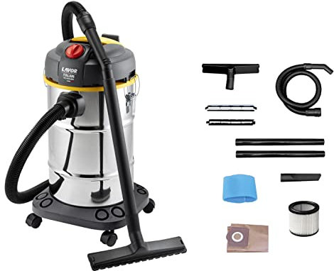 LAVOR New Model 8.253.0024, Aspiratore Solidi e Liquidi, Inox, 1400 W, 30 Liters