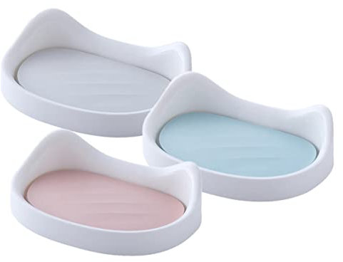 Cabilock 3er-Box Seifen Kiste Für Katzen Seifenschale Seifenhalter Aus Kunststoff Trockener Seifenhalter Kreativer Seifenhalter Schwammhalter Seifenkiste Hängend Waschbecken Pp-Material