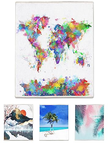 arteneur WC Vorleger ohne Ausschnitt 50x60 cm Weltkarte | Badezimmerteppich 550 g/m², weich, saugstark, schnelltrocknend, rutschfeste Unterseite, 40°C waschbar, für Fußbodenheizung