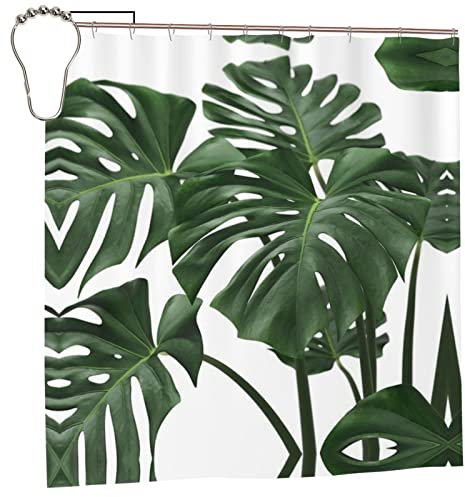 KOOLR Monstera Duschvorhang mit Blättern, wasserdichter Stoff, Einheitsgröße, Badezimmer-Vorhänge für Zuhause, Hotel