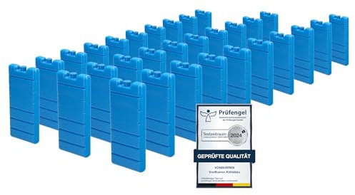 VonBueren 2-30 Kühlakkus für Kühltasche 12h Lange Kühlung | ca. 200 g je Kühlakku | ca. 7,4 x 16,7 x 2,1 cm | auch für Kühlbox (30)