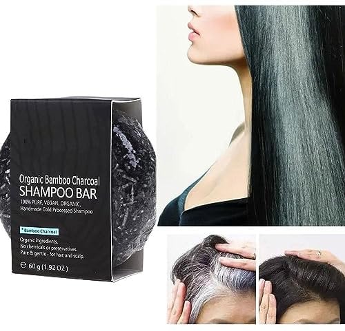 Hair Revitalization Bar, Spartan Gray Hair Reverse Bar, Mane Gray Reverse Bar, Organic Bamboo Charcoal Shampoo Bar, Mane Gray Reverse Bar for All Hair Types