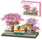 Mikro-Mini-Bausteine mit Kirschblüten-Bonsai-Baum-Set, Mini-Steine, Sakura-Baumhaus, 3668 Teile, gutes Geschenk für Kinder ab 14 Jahren und Erwachsene (Farbe: Bahnhof, Größe: 3668 Teile)