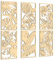 Menkxi Lot de 6 feuilles de palmier tropicales de 40 x 20 cm - Décoration murale abstraite bohème en bois sculpté 3D pour maison, chambre à coucher, salle de bain, cuisine, salon