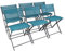 VCM 6er Set Gartenstuhl | Balkonstuhl klappbar | Maße ca. H. 79 x B. 45 x T. 46 cm | Campingstuhl | Gartenmöbel - Sumila Türkis