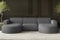 Kaiser Möbel, Sofa Modena, Designer u-Form Sofa, Modern Design Couch, Polsterecke, Freistehend, Verita Stoff Stahl Breite: 299 cm