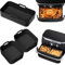 3PCS Silicone Air Fryer Liner for Ninja AF500UK, Large Air Fryer Dual Accessories, Reusable Air Fryer Pot Basket, Large Air Fryer Accessories Inserts