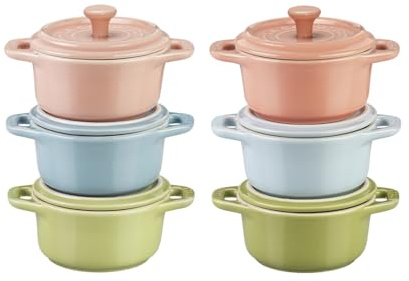 Staub Ceramique Cocotte Set Macaron, 6-tlg | rund | Keramik | gemischte Farben