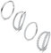 Dochais 4 Stück Nasenpiercing Ring Nasenring 316L Chirurgenstahl Nasenringe Hoop Nose Ringe Conch Helix Rook Septum Tragus Lobe Ring Piercing Ohrringe Set für Damen Männer Silber 10mm 20G
