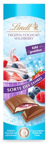 Lindt Schokolade Frozen Yoghurt Wildberry | 100 g Tafel | Weiße Schokolade mit aromatischer Eiscafé-Créme-Füllung | Kühl genießen | Schokoladentafel | Schokoladengeschenk