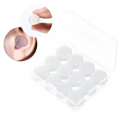 Waterproof Swimming EarPlugs for Adults, Soft Silicone Swim Earplugs, Ear Plugs for Surfing Diving Showering Snorkeling - Keep Water Out and Ear Protection (White, One Size)
