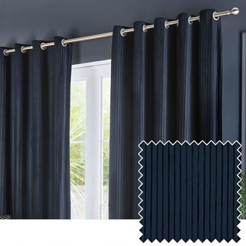 Paoletti Corinthian Samt-Ösenvorhang-Paar – Marineblau – 229 x 183 cm