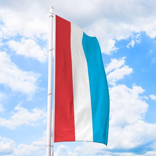 Luxemburg Flagge 80 x 200 cm - für Fahnenmast, Luxemburgfahne aus reißfestem Fahnen-Polyester-Stoff, Hissfahne Hochformat wetterfest und UV-beständig