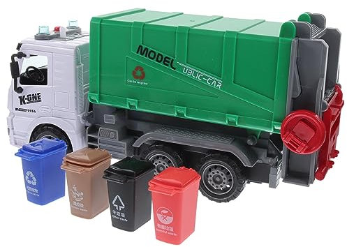 TOYANDONA Camion D'assainissement des Ordures Jouets Drôle De Camion à Ordures pour Enfants pour Garçons De Véhicule D'assainissement pour Enfants Green Plastique