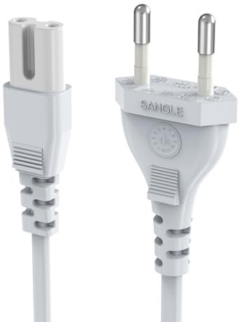 Ancable 5M Euro Netzkabel - C7 Stromkabel für TV und Konsolen, VDE Zertifiziert, Netzstecker auf Euro 8 Buchse kompatibel mit PS4 PS5 Sony LG Philips Panasonic Blu-Ray Radio Netzteile - Weiß