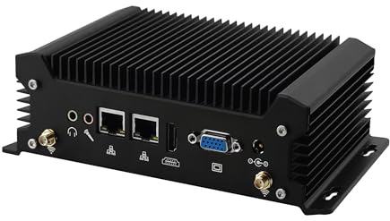 MNBOXCONET Fanless Mini PC Industrial Core i5 1335U, Micro Desktop Computer Barebone, 2X RS232 COM, 2 x GbE Realtek 8111H, WiFi/BT, Appliance Hardware