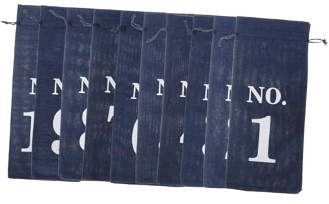 DIKACA 10Pcs Natural Burlap Wine Bottle Bags Drawstring Bags for Wedding Party Celebration Jute Packing Suitable for Wine Bottle Packaging