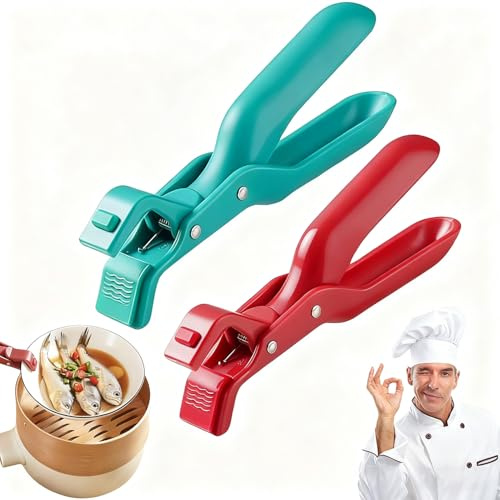 Hot Plate Grippers, Multi-Purpose Angle Silicone Anti-Scald Bowl Clip, Silicone Non-Slip Heat Insulation Anti-Scald Clip, Multi-Function Hot Bowl Dish Plate Gripper Clips for Kitchen (2pcs)