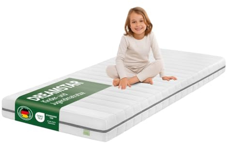 DREAMSTAR Ergo Kids Junior Kindermatratze und Jugendmatratze | Öko-TEX® | hautfreundlicher Bezug abnehmbar und waschbar bei 60 Grad | 90 x 200 cm
