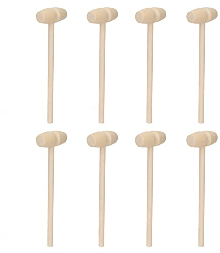 Dpofirs Mini Wooden Hammer, Wooden Crab Lobster Mallet For Kids, 30Pcs Mallets Toy For Smashing Chocolate Hearts And Golden Eggs, With Premium Birch Material