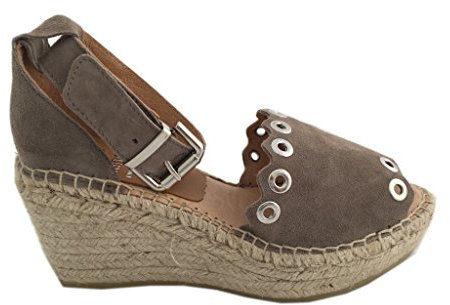 Kanna KV8404 Wedges Sandale Wildleder Grau mit Nieten (EU 41)